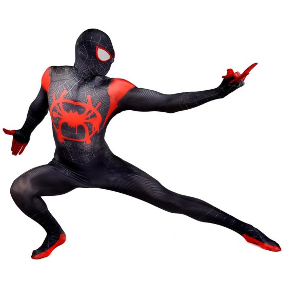 Miles Morales Spider-Man Jumpsuit Cosplay Costume Bodysuit Adult Halloween